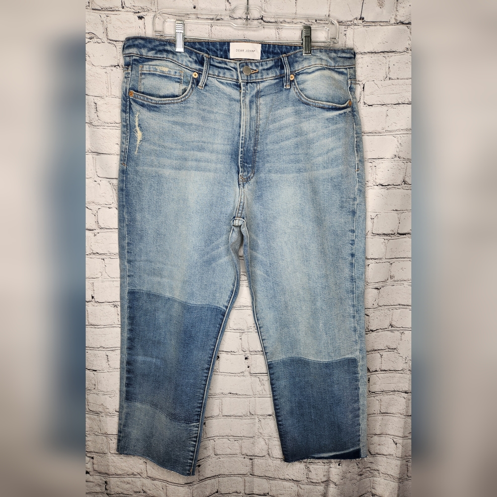Dear John Frankie Tide Pool Two Tone Cropped Jeans Size 32